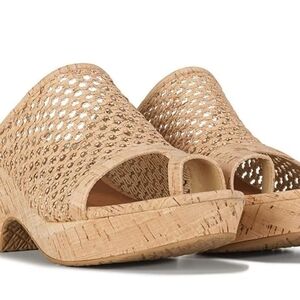 BareTraps Bethie Tan Mules with Woven Design
